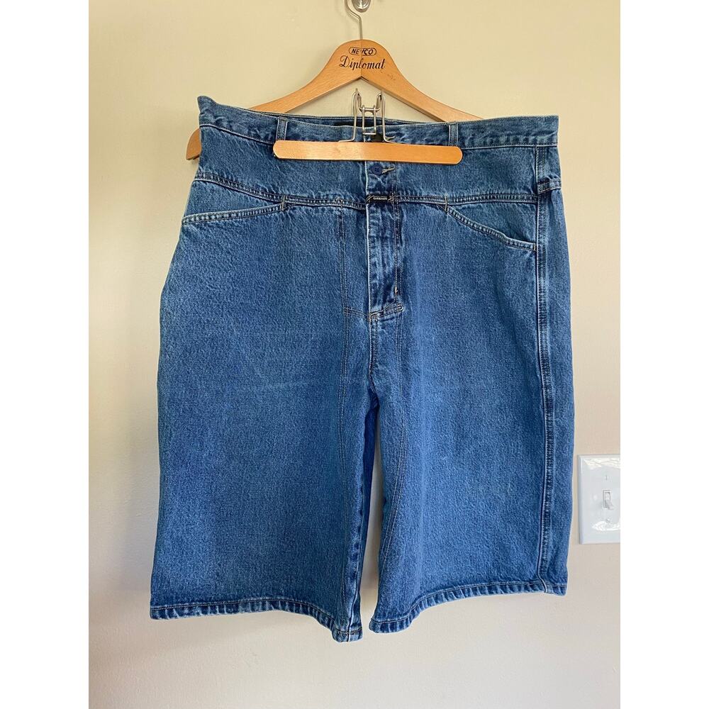 Vintage Girbaud Denim Shorts Mens 38 Y2K Baggy Skate Rope Fly Streetwear